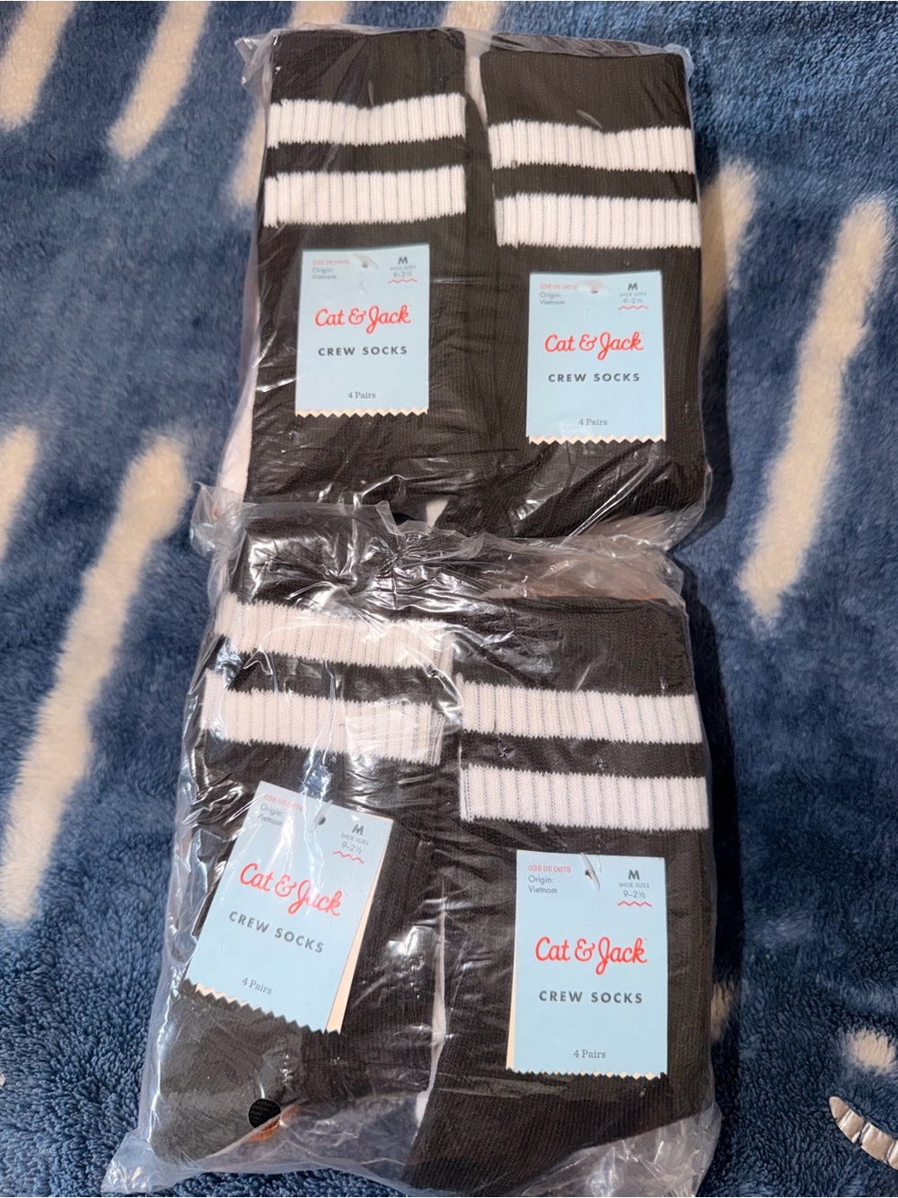 Cat & Jack Striped Crew Socks - 16 Pack